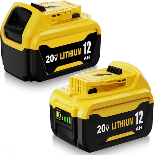 Vista 8 de 2 Packs 12000mAh Replacement for Dewalt 20V Battery and Charger Yellow