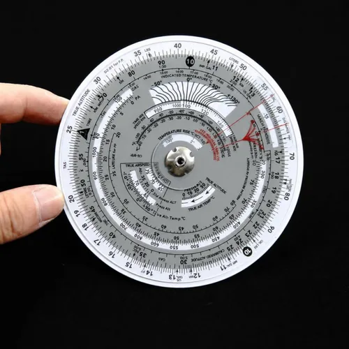 Vista 5 de Portable Aviation Computer fine Detail Markings, Circular Slide Rule, Compact, E6B-Aviation Computer, for Cockpit