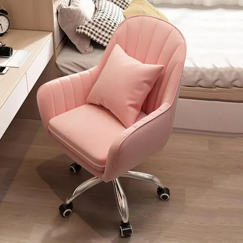 Vista 2 de Silla giratoria de 360° para computadora, silla de oficina en casa, ergonómica, respaldo medio, ajustable, silla de escritorio para el hogar