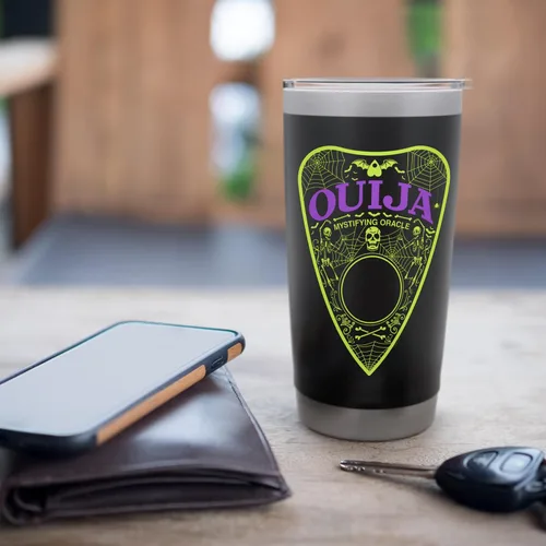 Vista 7 de Ouija Vaso aislado de acero inoxidable Neon Planchette