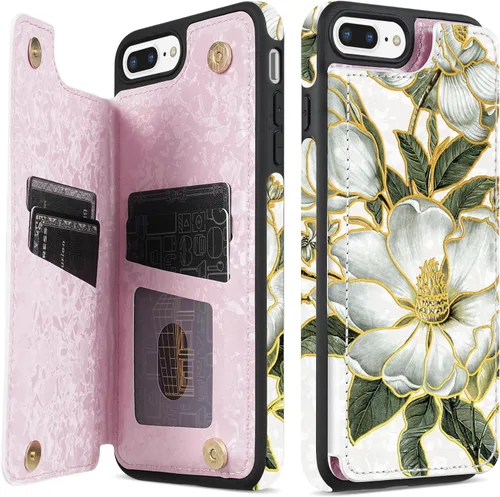 Vista 53 de NNH Funda tipo cartera compatible con iPhone Xs Max con bloqueo RFID, ranuras para tarjetas, folio de piel sintética, función atril, doble cierre
