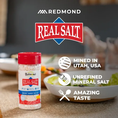 Vista 3 de Redmond Real Sea Salt - Natural sin refinar Kosher, sin gluten, coctelera de 10 onzas