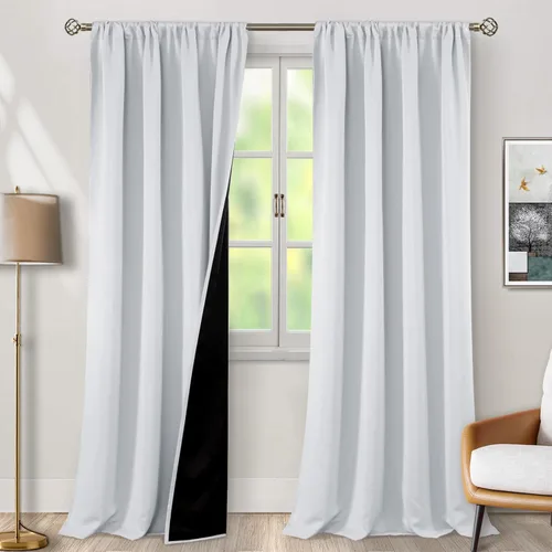 Vista 96 de BGment - Cortinas opacas para sala de estar de 63 pulgadas de largo, juego de 2 paneles, cortinas para oscurecer toda la habitación, cortinas