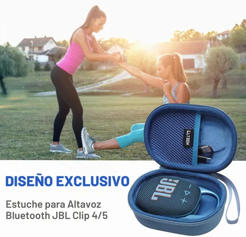 Vista 7 de LTGEM - Funda compatible con altavoz Bluetooth JBL Clip 4/5 Ultra portátil, impermeable, a prueba de polvo, color azul Estuche de viaje duro