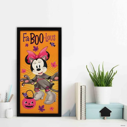 Vista 5 de Disney Minnie Mouse Fa-Boo-Lous - Decoración de pared de madera enmarcada Rosa