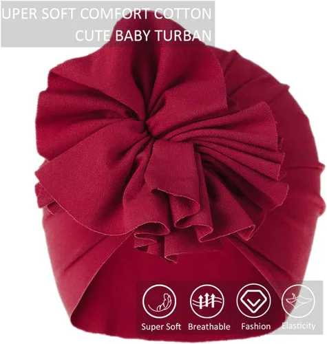 Vista 2 de Turbante para bebé, sombrero de niña, turbante para niñas pequeñas, sombreros turbantes para bebés y niñas pequeñas con gorro de lazo