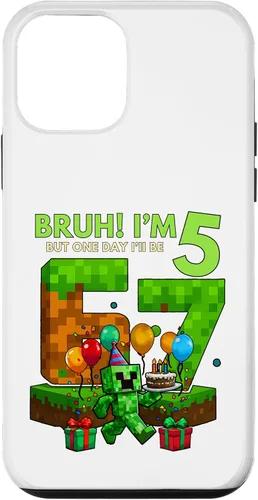 Vista 16 de Bruh I'm 5 But One-Day I'll Be 67 Retro 5th Birthday Kids Case for iPhone 17