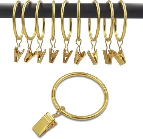 Vista 35 de WeeksEight Paquete de 44 anillos de cortina negros con clips, ganchos de cortina, ganchos de clip para colgar cortinas, lazos, sombreros, anillos