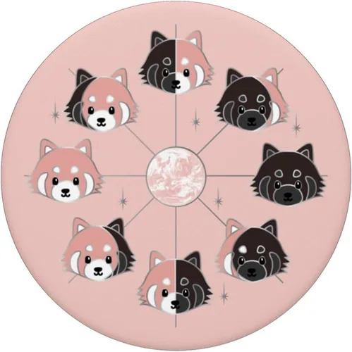 Vista 3 de PopSockets PopSockets Swappable PopGrip PopGrip de panda roja