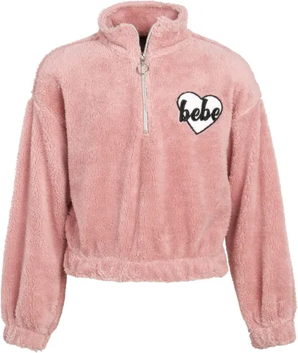 Vista 4 de bebe Girls' Jogger Tracksuit Set 2 Piece Sherpa Fleece Quarter-Zip Pullover Sweatshirt and Sweatpants (Sizes 7-16)