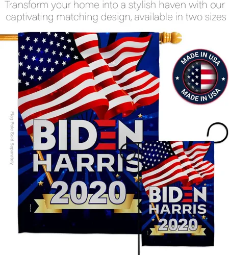 Vista 4 de Biden Harris Flag Vote President 2020 - Juego de banderas para casa de jardín, demócrata patriótico, republicano, fiesta de té, bandera