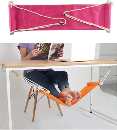 Vista 9 de Home-organizer Tech - Hamaca ajustable portátil para escritorio de esquina, oficina, reposapiés, mini hamaca para debajo del escritorio, hamaca