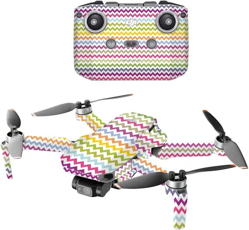 Vista 12 de MightySkins - Compatible con DJI Mini 2 Dron portátil – Aqua Chevron Funda protectora de vinilo duradera y única Fácil de aplicar, quitar y Acua