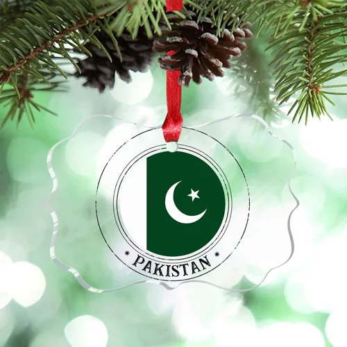 Vista 22 de Bandera nacional de Noruega, adornos de Navidad patrióticos 2023, decoraciones de Navidad para árbol, adornos acrílicos transparentes, colgante