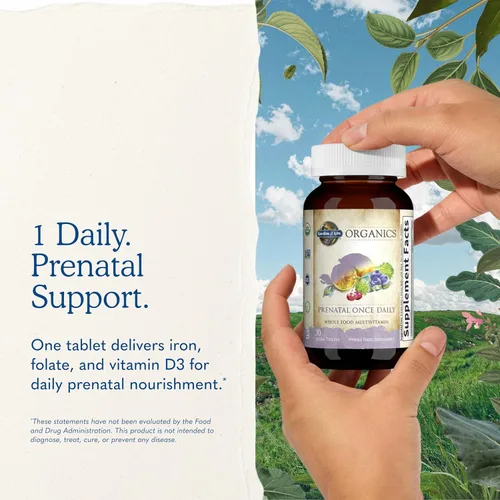Vista 7 de Garden of Life Organics Vitamina prenatal: Ácido fólico para energía y desarrollo fetal saludable, hierro sin estreñimiento, vitamina C, B6, B12, D3