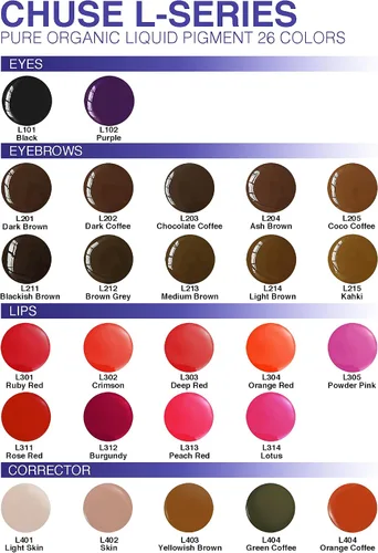 Vista 2 de CHUSE Pigmentos de cejas PMU 0.35oz/0.3 fl oz (L202 café oscuro)