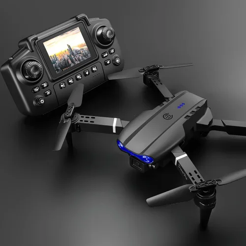 Vista 2 de Dron elicci E99 con controlador de pantalla, dos baterías, sujeción de altitud, despegue y aterrizaje con una tecla, evasión activa de obstáculos.