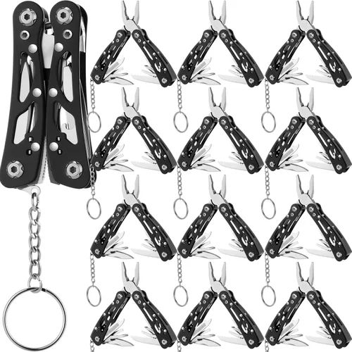 Vista 9 de Lasnten 6 Piezas Alicates Pequeños Multiherramienta, Regalos de Navidad para Hombres Alicates Pequeños Multiherramienta de Acero Inoxidable Mini