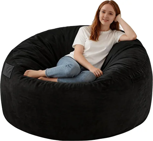 Vista 26 de Silla de Puf de 2 pies, Sillas de Puf Cómodas con Relleno de Espuma Viscoelástica, Sofá de Puf Esponjoso con Cubierta de Terciopelo Holandés, Sillas