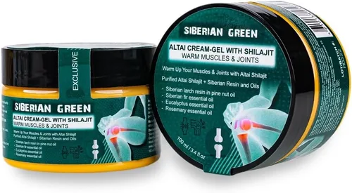 Vista 3 de Siberian Green Altai Crema Gel "Músculos y Articulaciones Cálidos" con Aceites Esenciales de Nuez de Pino Shilajit Resina y Hierbas 3.4 fl oz