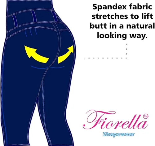 Vista 6 de Fiorella Shapewear Levanta Cola - Pantalones de mezclilla con corte de bota para mujer, cintura alta, realce de glúteos, pantalones colombianos 515DB