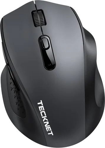 Vista 9 de TECKNET Ratón inalámbrico para computadora portátil, ratón inalámbrico Bluetooth de modo dual (BT5.2/3.0 y 2.4G), diseño ergonómico, DPI de 5