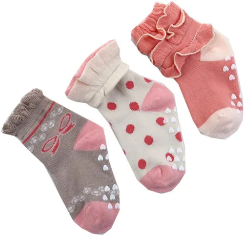 Vista 2 de Calcetines de algodón antideslizantes para bebés y niñas pequeñas (0.0 ft-10y)