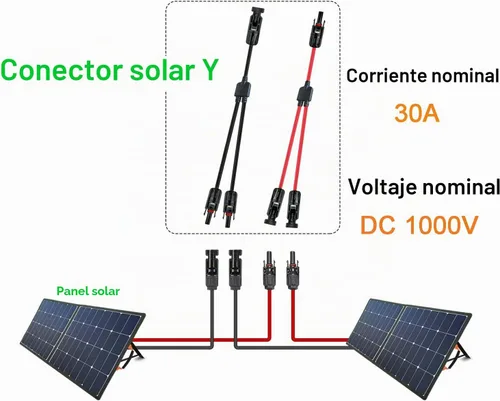 Vista 4 de Y Conector solar 1 a 2 Adaptador de conector de rama en Y solar