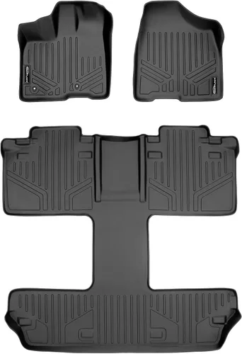 Vista 36 de MAXLINER - Juego de tapetes de piso de ajuste personalizado de 3 filas para Toyota Sienna 2011-2012