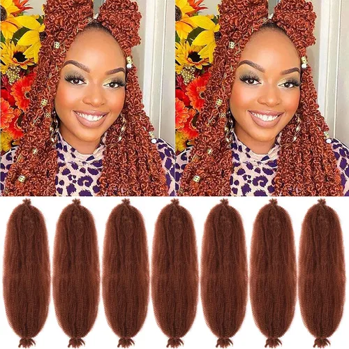 Vista 34 de Cabello para Trenzas Marley Twist de 10 pulgadas Negro 3 Paquetes Cabello Afro Twist Elástico Preseparado para Locs Suaves Cabello Spring Twist