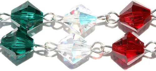 Vista 4 de Rosario de oración católica hecho con piedras preciosas, cristal austriaco o vidrio Incluye bolsa de rosario, folleto Cómo rezar el rosario y mes