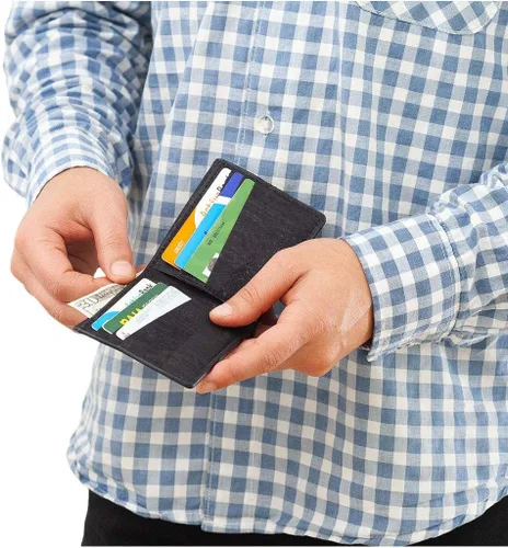 Vista 3 de Corkor Billetera plegable para hombre, delgada