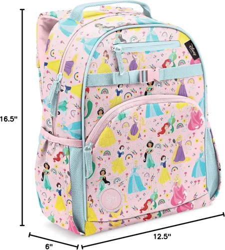 Vista 12 de Simple Modern Mochila para niños y niñas escolares, Disney Arcoiris princesa, 18 L