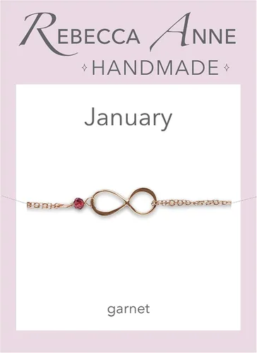 Vista 40 de Pulsera con dije de infinito con piedra natal, joyería hecha a mano, regalo para ella