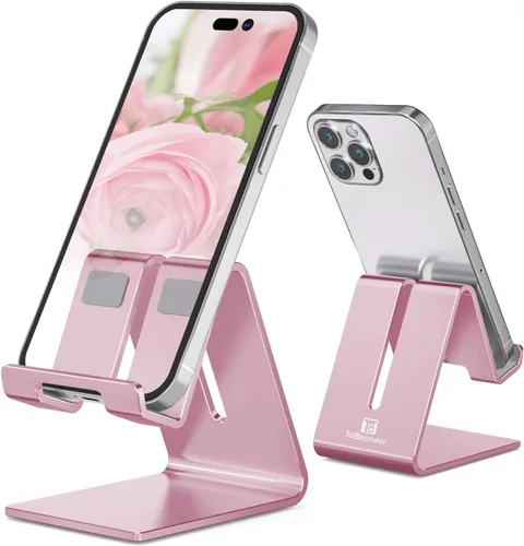 Vista 10 de Soporte para Teléfono, Soporte para Teléfono de Aluminio para iPhone 16 15 14 13 12 11 X 8 7 6 Plus 5, Tableta, Samsung, Huawei, Adecuado para Todos
