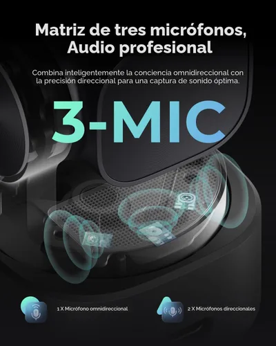 Vista 4 de OBSBOT Tiny 3 cámara web espacial de audio 4K impulsada por AI, cámara PTZ
