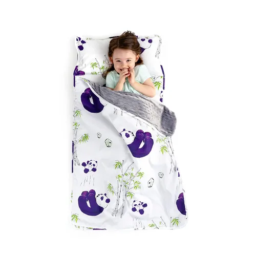 Vista 12 de JumpOff Jo - Colchoneta para siesta para niños, saco de dormir para niños con almohada extraíble y manta ultra suave para preescolar, guardería