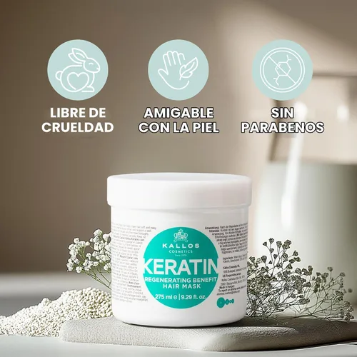 Vista 4 de Kallos Cosmetics Mascarilla de queratina para el cuidado del cabello para sequedad 33.38 fl oz