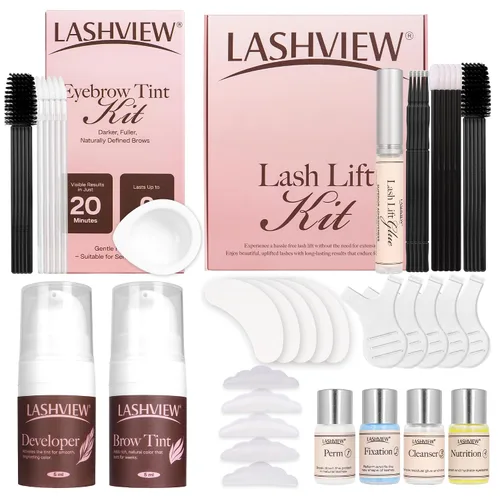 Vista 12 de LASHVIEW Kit de elevación de pestañas, kit profesional de pestañas permanentes, conjunto líquido, semipermanente, rizado permanente, extensión