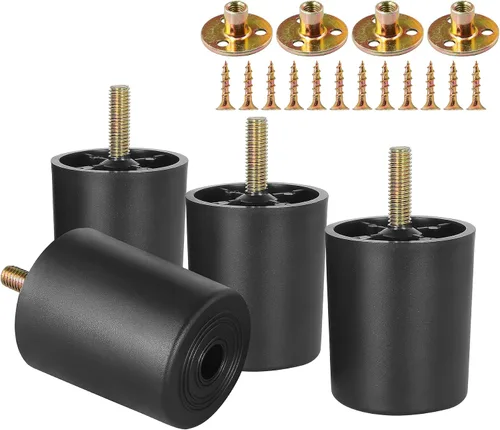 Vista 13 de 4 patas de sofá de plástico de 1-1/2 pulgadas con tuerca de placa, perno M8-1.25, ensanchar