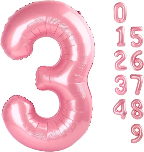 Vista 387 de Globos con números de 40 pulgadas, color negro, para decoraciones de cumpleaños de 10 a 100 años Jumbo 40In & Vibrant Color, With Hanging Holes