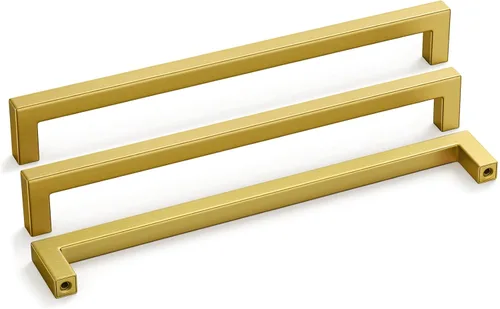 Vista 25 de Goldenwarm 1 paquete de manija cuadrada negra para cajones de gabinete de barra, de acero inoxidable, herrajes modernos para gabinetes de cocina