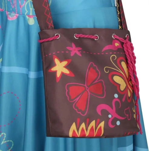 Vista 7 de Vestido de disfraz de Mirabel para mujeres adultas con bolsa disfraz de princesa encantada para Halloween camisa falda vestido de fiesta