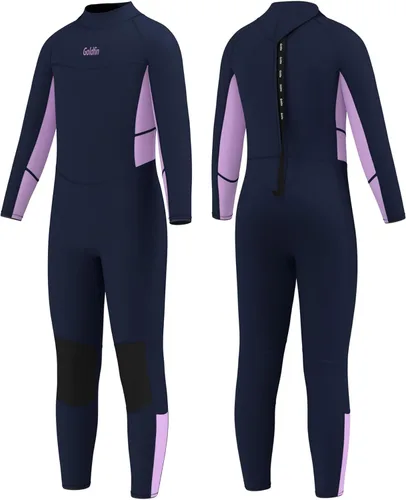 Vista 10 de Goldfin Traje de neopreno para niños y niñas, 0.118 in de neopreno con cremallera trasera que mantiene el calor para agua fría, natación, buceo