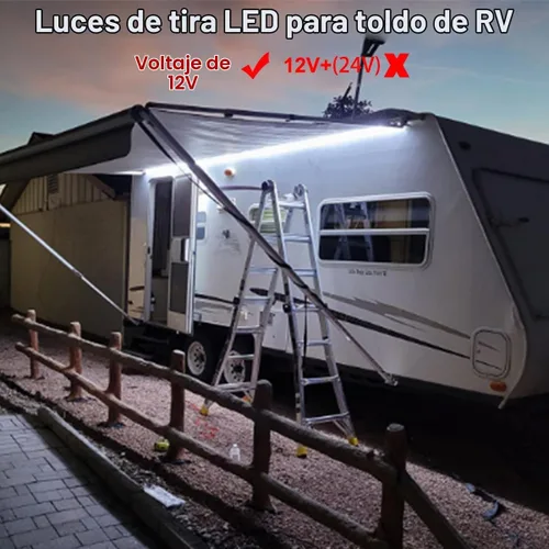 Vista 2 de TEKSHINNY Kit de Luces LED Underglow para RV, Tira de Luces LED para Toldo de RV de 12V 16.4 Pies, Iluminación Exterior Impermeable para Parte Blanco