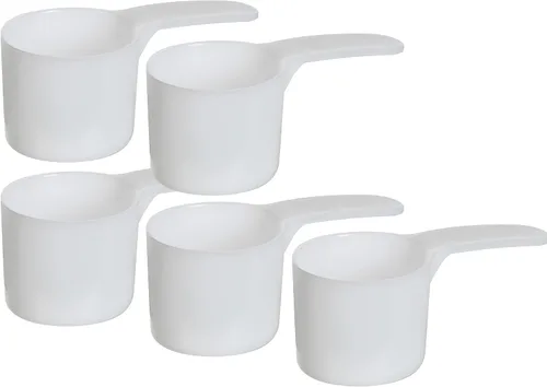 Vista 4 de Cuchara de envasado de medición de plástico de 2.4 fl oz (= 70 cc/ = 4.73 cucharadas/= 2.37 fl oz/ = 0.3 taza), mango medio - para medir y dispensar