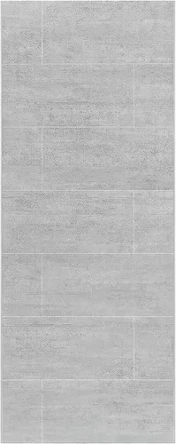 Vista 6 de Ove Decors Misty 60 x 32 pulgadas. Pared de ducha de superficie sólida para alcoba con azulejos grises horizontales