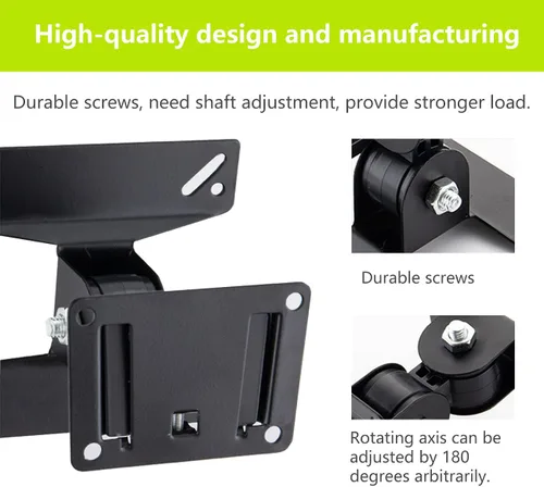 Vista 3 de Soporte de pared para monitor de TV con inclinación y extensión para la mayoría de pantallas LED LCD OLED de 14 a 27 pulgadas, compatible con 75 100