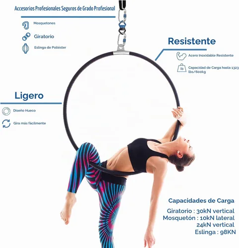 Vista 3 de Aerial Hoop, Single Point Lyra Hoop, Aerial Ring with Carry Bag