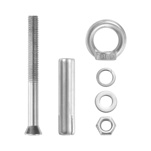 Vista 3 de uxcell Aro de elevación de la expansión, 8pcs M6x50mm 304 tornillo de expansión de acero inoxidable con anillo de ojo para pared de ladrillo